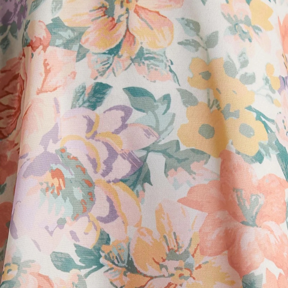 NWT Showpo Ebonee Sz 6 cut out Pastel Floral Mini Dress peach purple - Picture 4 of 10